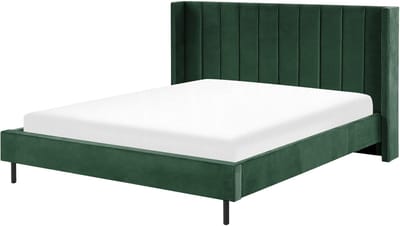 VILLETTE - Tweepersoonsbed - Donkergroen - 180 x 200 cm - Fluweel