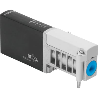 Festo 3/2 NC Monostabiele Lucht Magneetventiel Aansluitplaatmontage 200l/min -0.9 - 8bar/-13 - 116psi - 525134