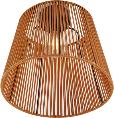 QAZQA jayla - Japandi Plafondlamp met kap voor buiten - 1 lichts - Ø 40 cm - Oranje - Buitenverlichting