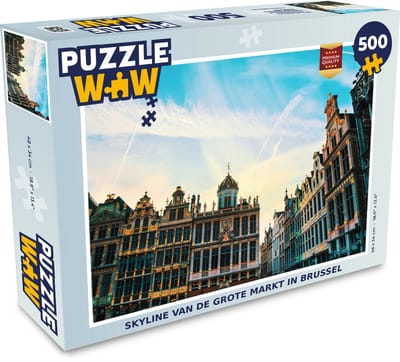 Puzzel Skyline - Architectuur - Grote markt - Brussel - Legpuzzel - Puzzel 500 stukjes