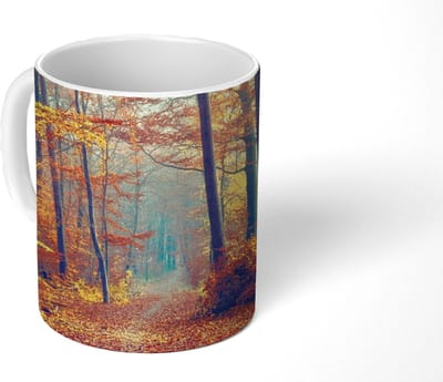 Mok - Koffiemok - Bos - Herfst - Bladeren - Mokken - 350 ML - Beker - Koffiemokken - Theemok