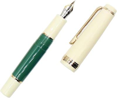 Mini Vulpen met Gouden Accenten, Acryl Pocket Pen in Groen, Gebogen Nib voor Precisie Schrijven