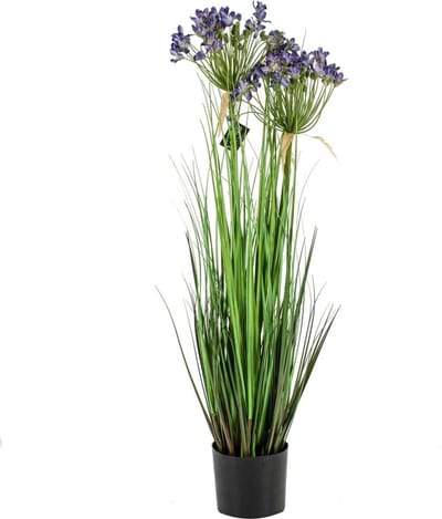 HomeBound by KY | Kunstplant gras allium | 80cm | kunstgras paars sierui