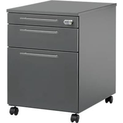Schäfer Shop Select Start Off 126 verrijdbaar onderstel, uittrekbare materiaallade en hangmappen lade, afsluitbaar, B 432 x D 580 x H 595 mm, grafiet/grafiet
