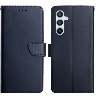 Coverup Hoesje - Geschikt voor Samsung Galaxy A37 Hoesje - Coverup Genuine Leather Book Case - Echt Leder - Blauw
