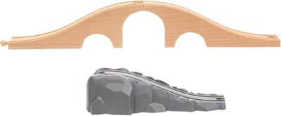 Treinbaan Accessoires - Spoor Brug Model - Creatieve Trein Layouts - Duurzaam Lifelike Ontwerp - 28x12x8cm - Gemengde Kleur