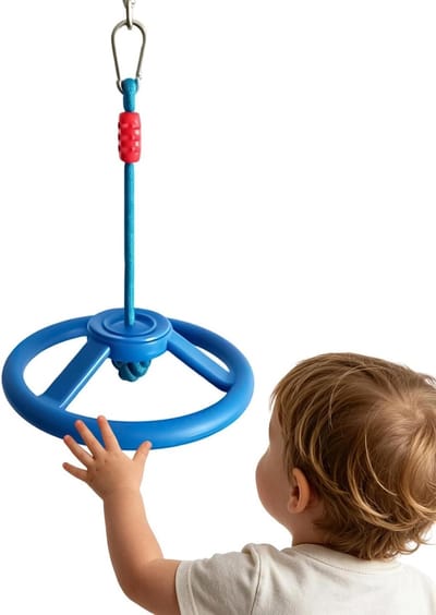 Speeltuin Trainingswiel - Draaibaar Wiel - Krachtopbouw Buiten - 360 Graden Rotatie - 26x26x29 cm - Blauw