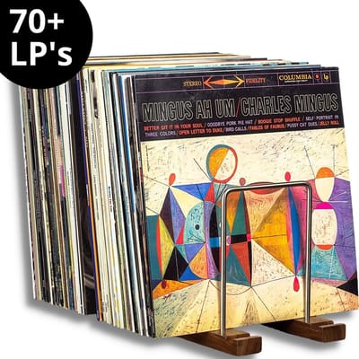 LP opbergsysteem - premium platenrek - platenhouder - lp rek - lp houder - donkere finish