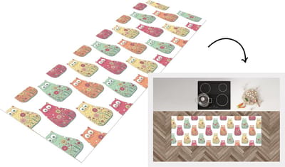 Keukenloper - Loper keuken - Meisjes - Kat - Bloemen - Patronen - 150x50 cm - Keukenloper vinyl