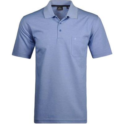 Ragman Polo Softknit Fine Stripe Easy Care Blauw / male