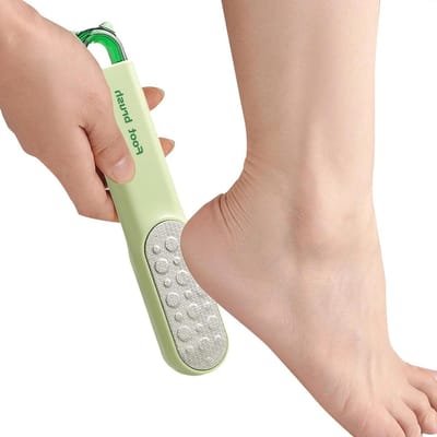 Voetvijl Eeltverwijderaar - Voetscrubber Huidschilfer - Voeten Verfrissen - Ergonomische Handgreep - 19 cm Lang - Grijs
