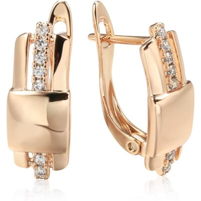 Nouvelle Tendance Boucle d'Oreille Carrée Brillante Pendante Pour Femmes Insolite Couleur Or Rose Zircon Naturel Boucles d'Oreilles Bijoux Fins Quotidiens beige