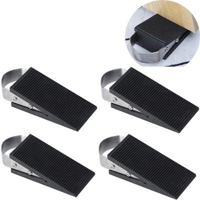 4 stuks Deurstoppers - Deurbuffer - deurklem - kinderbeveiliging - vingerbescherming - beschermer - vingers - deur - kozijn - kastdeur - deurstopper - Rubber - Zwart