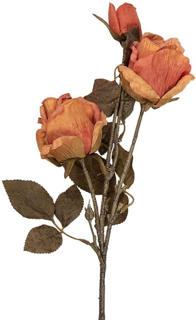Clayre & Eef Kunstbloem Roos 70 cm Oranje Kunststof
