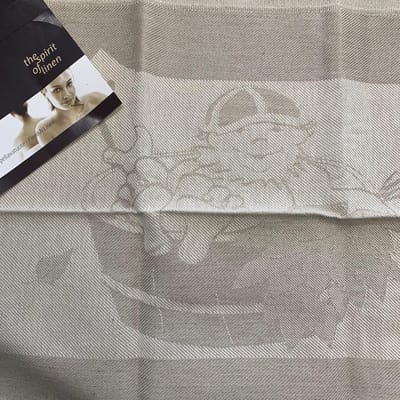 Jokipiin - linnen handdoek - 45 bij 160 cm - opdruk sauna Sanna