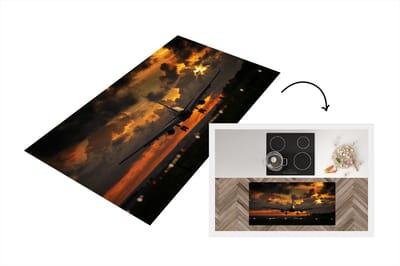 Keukenloper - Loper keuken - Landend vliegtuig voor lucht - 120x60 cm - Keukenloper vinyl