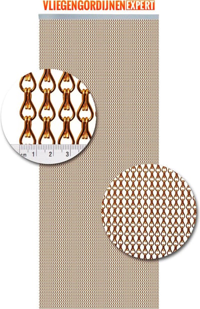Vliegengordijnenexpert - Vliegengordijn aluminium ketting- 90x210 cm - oranje