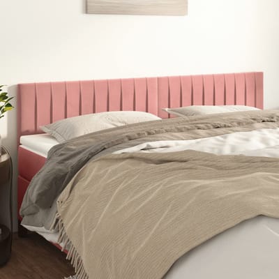 vidaXL - Hoofdborden - 160x5x78/88 - cm - fluweel - roze
