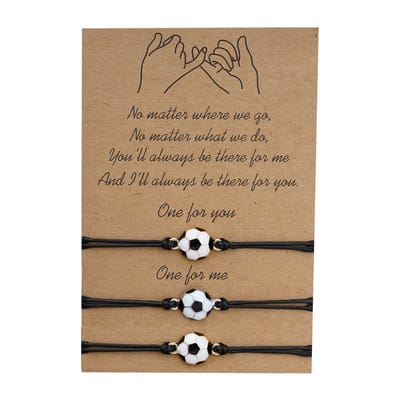 Bixorp Friends WK Voetbal 2026 Vriendschapsarmbandjes voor 3 - BFF Armband Meisjes - Best Friends Armband Vriendschap Cadeau voor Drie