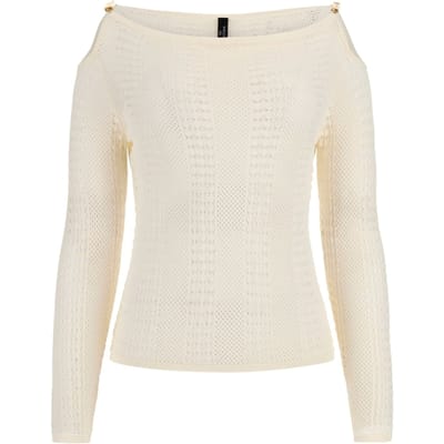 GUESS Marciano By  Emma Ls Cut Out Top Sweater Sandy Shore Maat: XS | Sweaters Outlet | Dames | Wit