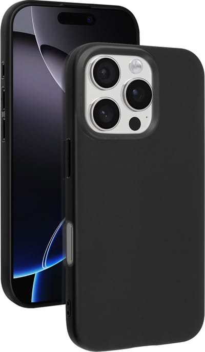 Mayaxess, Hoesje Geschikt voor Apple iPhone 16 Pro Max Zachte Silicone Dunne Coating, Zwart