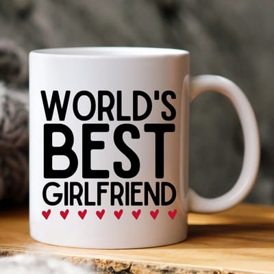 World's Best Girlfriend mok - Valentijn cadeautje voor hem - Valentijn cadeautje voor haar - Valentijnsdag - Verjaardag cadeau - Cadeau voor man - Cadeau voor vrouw - Grappige cadeaus - Mokken - Theeglazen - Koffiebeker
