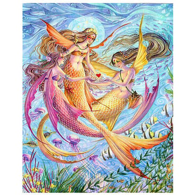 Peinture de diamant à faire soi-même, image de fée de sirène de dessin animé, broderie 5d en diamant mosaïque 20X30CM brown