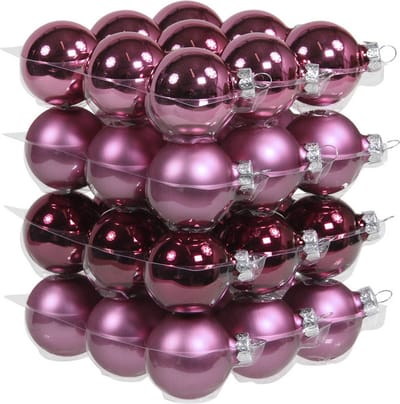 Othmar Decorations Kleine kerstballen - 36x st - cherry roze - D4 cm - glas - kerstversiering