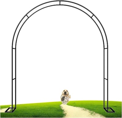 Rozenboog Metaal - Klimplant Steun - Tuin Decoratie - Verzinkte Stalen Buis - 120 cm Breed - Wit