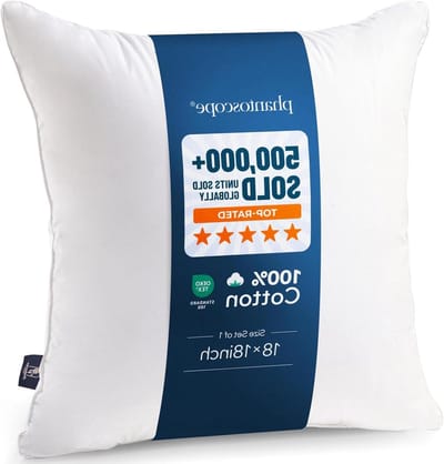 Kussen Inzetstuk - Sierkussen Vulling - Decoratieve Kussens - 100% Katoenen Hoes - 45 x 45 cm - Wit