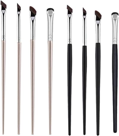 Set van 8 Professionele Oogschaduw en Eyeliner Penselen, Precisie Borstels voor Make-up, Ideaal voor Beginners en Gevorderden