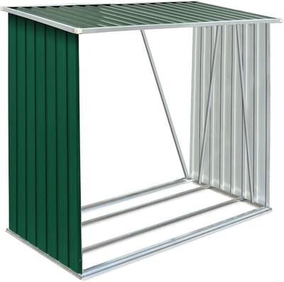Tuinhuis Opbergrek - Houten Schuur - Buiten Opslag - Verzinkt Staal - 163 x 83 x 154 cm - Groen