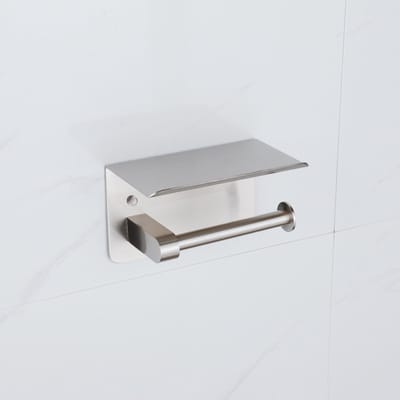 FugaFlow Eccelente Acces Toiletrolhouder - met plateau - Geborsteld RVS PVD (RVS)