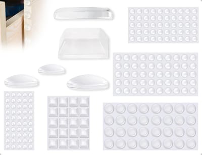 Elastic Pads Set van 202 Stuks, Transparante Stoppads voor Meubels, Zelfklevende Dempers voor Deuren en Glaspanelen, Geschikt voor Diverse Toepassingen