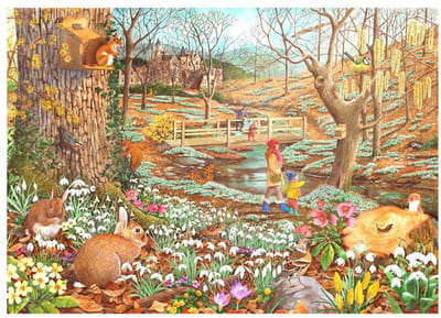 House of Puzzles legpuzzel Snowdrop Walk BIG 500 stukjes XL karton.