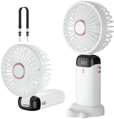 Draagbare Oplaadbare Mini-Ventilator met 5 Snelheden - USB Tafelventilator voor Thuis en Reizen