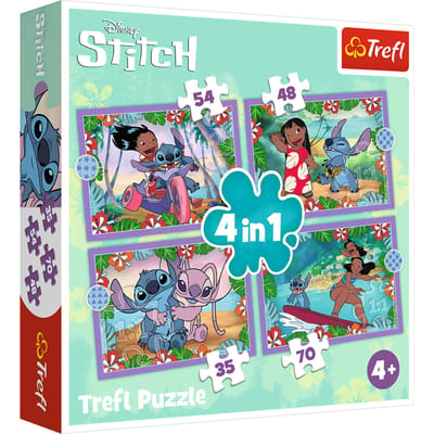 Trefl Lilo & Stitch Disney 4-in-1 Puzzel - 71 stukjes - Vanaf 4 jaar