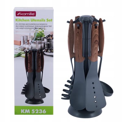 Camomile Keukengerei Set met Draaibare Houder - 7 Delig