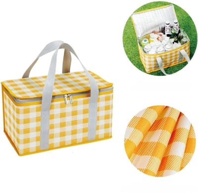 Geïsoleerde Koeltas - Lunch Bag - Picknicktas - Koeltassen - Koeltas geïsoleerde lunchtas - Waterdicht en vuilafstotend - voor Familiekamperen, strand- en Visreizen - geel