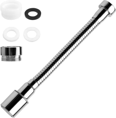 SnelShoppen - 20cm Tapuitbreiding met 2 Waterdispensers, RVS Faucet Attachment met 2 Adapters voor Keuken, Badkamer en Wasbakken
