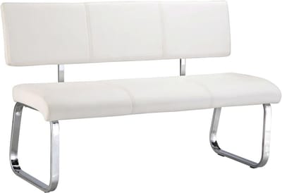 3-zits eetkamerbank met metalen frame en kunstleren bekleding
