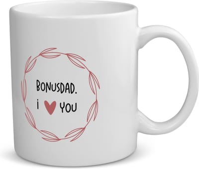 Akyol - bonusdad i love you koffiemok - theemok - Papa - de liefste bonusvader - vader cadeautjes - vaderdag - verjaardagscadeau - verjaardag - cadeau - geschenk - kado - gift - vader artikelen - 350 ML inhoud