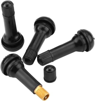 Rubberen Ventiel Schacht Set van 4 Stuks, 5.1 cm, Voor Auto Wielen, Inclusief Stofkap en Montage Gereedschap