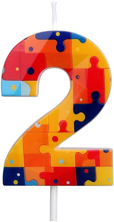 Allecto - Bouwblok Verjaardagskaars - Multicolor Cake Topper - Speelse Decoratie - Voor Kinderen - Verjaardagsfeest - Feestartikel - Creatieve Taar..