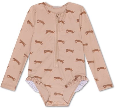 Swim Essentials UV Badpak Meisjes Met Lange Mouwen - Bruin - Roamer - 62/68