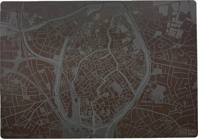 Place Maps Placemat Stadskaart Amsterdam - Kunstleer - Mosgroen - 1 Stuk