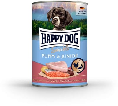 Happy Dog Sensible Puppy & Junior - Kip, Zalm & Aardappel - 6 x 400 g