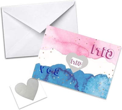 Kraskaart Geslachtsonthulling - Baby Reveal Kaart - Aankondiging Baby - Uniek Ontwerp - A6 Formaat - Roze