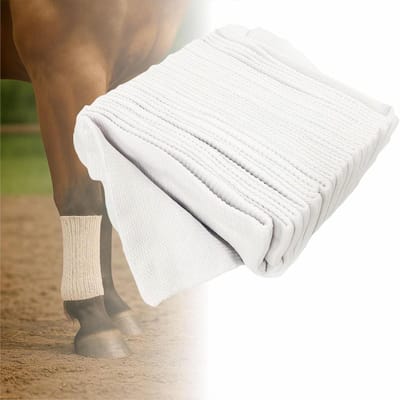 Elastische Netsteunband - Wondverbandhouder - Wondverzorging Dieren - Ademend Comfortabel - 6 Stuks - Wit