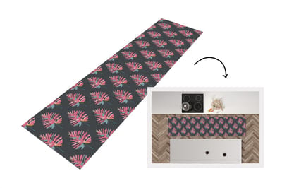Keukenloper - Loper keuken - Blad - Boom - Patroon - Roze - 200x50 cm - Keukenloper vinyl